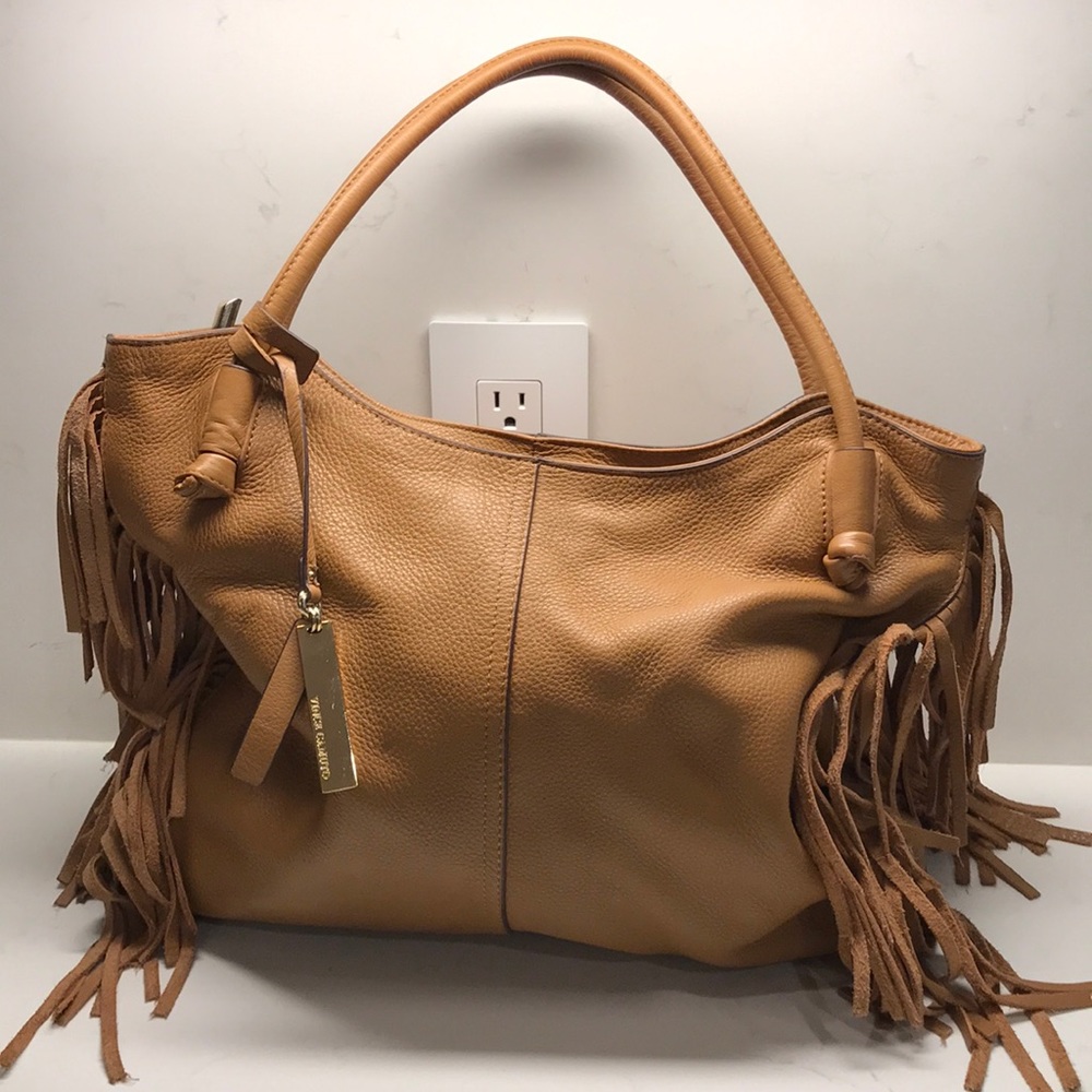 Vince Camuto - light brown tasseled purse